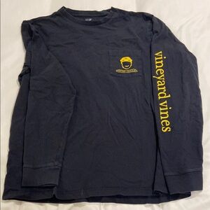 Vineyard Vines Black Long Sleeve Tee with Yellow Logo